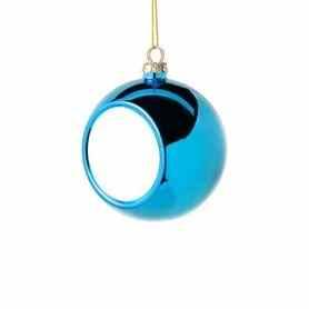 Sublimatie Kerstbal Licht Blauw 6cm