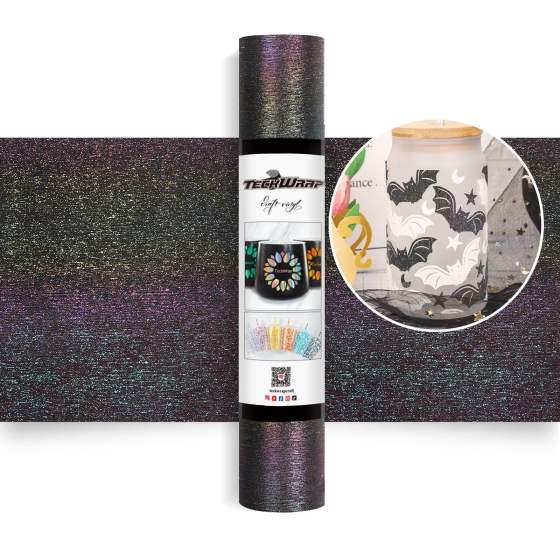 Glitter Brush Vinyl Black Multicolor