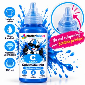 Sublinova Smart cyaan sublimatie inkt 100 ml voor Epson EcoTank