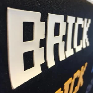 Brick flex applicatie voor een 3D print op kleding