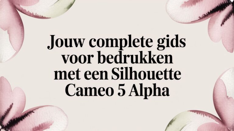 Jouw complete gids voor bedrukken met een Silhouette Cameo 5 Alpha