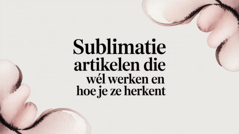 Sublimatie artikelen: De complete gids voor perfecte resultaten