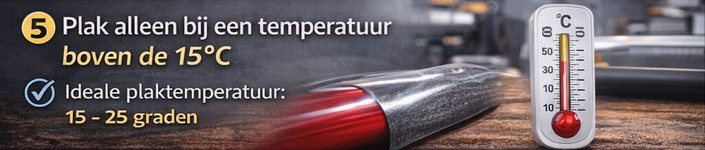 temperatuur plakken vinyl