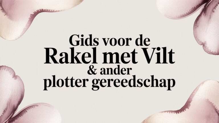 Gids voor de Rakel met Vilt & Ander Plotter Gereedschap