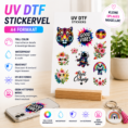 Bestel professionele UV DTF stickers en transfers voor glazen, tumblers, mokken, kunststof, hout en metaal. Full color bedrukt, krasvast, waterbestendig en al verkrijgbaar vanaf kleine oplages.
