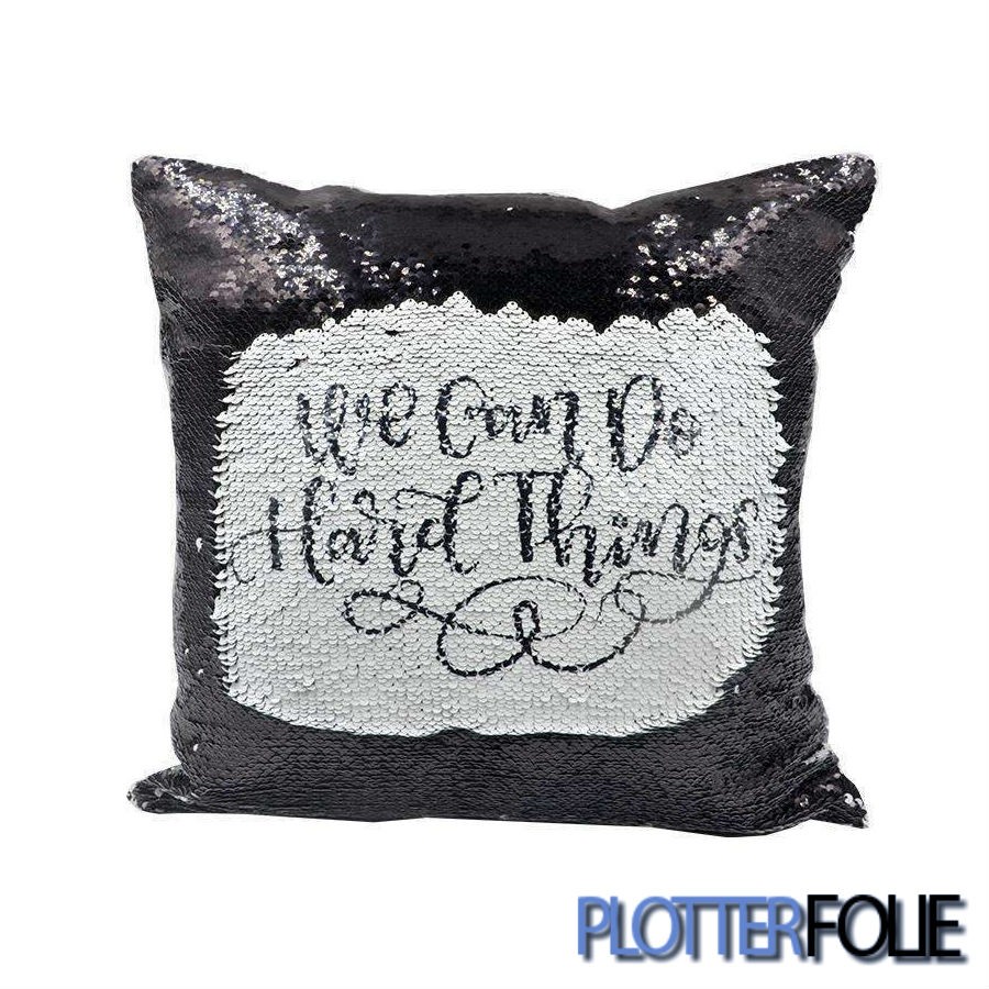 Sublimatie kussenhoes magic paillet Zwart/Wit