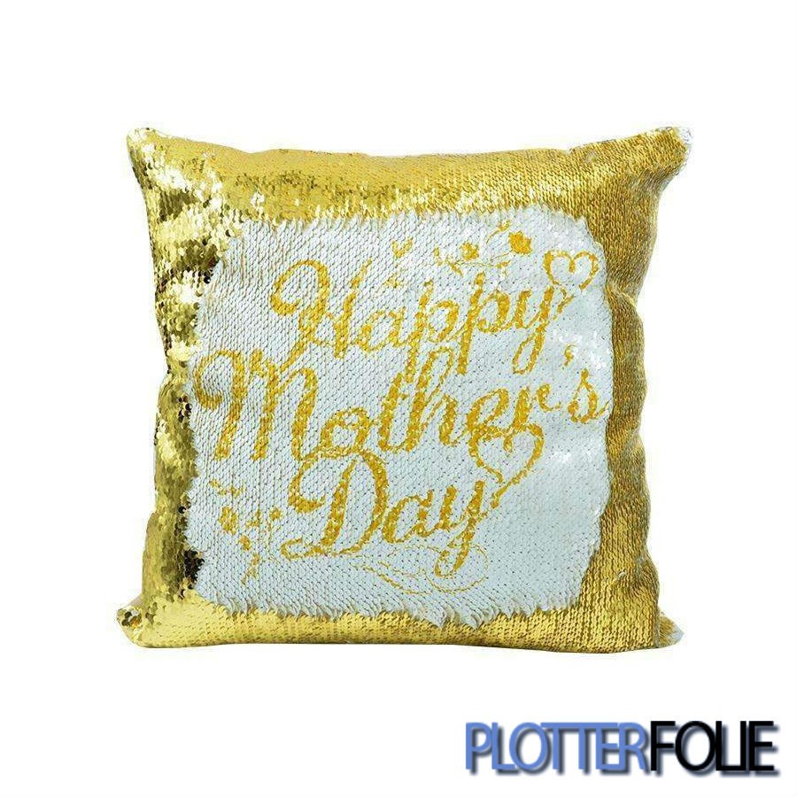 Sublimatie kussenhoes magic paillet Goud/Wit