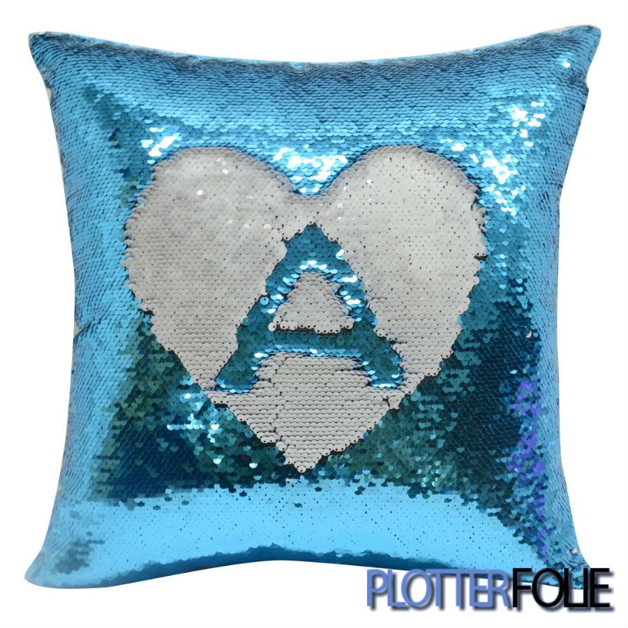 Sublimatie kussenhoes magic paillet Blauw/Wit