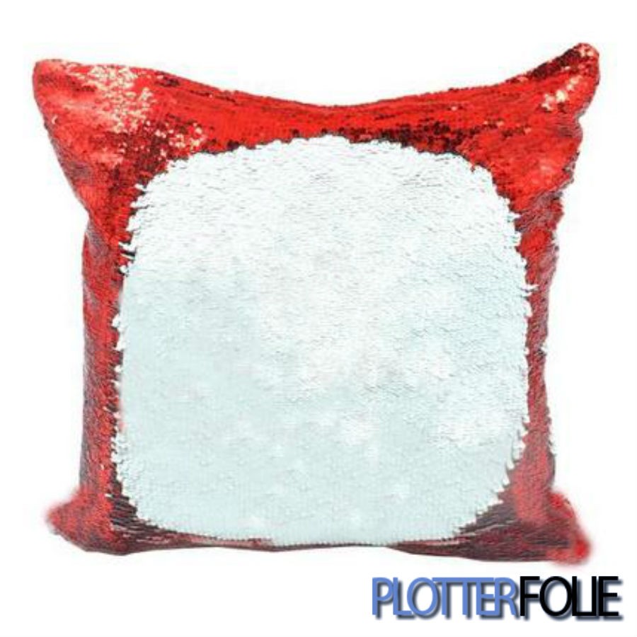 Sublimatie kussenhoes magic paillet Rood/Wit Sublimatie kussenhoes magic paillet Rood/Wit