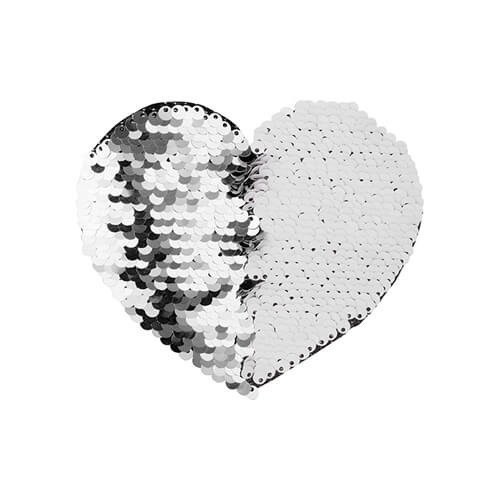 Magic Patch Hart pailetten zilver