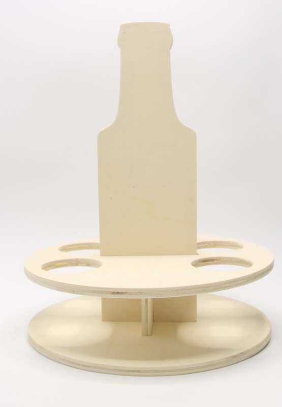 MDF kadoverpakking voor vijf bierflesjes MDF kadoverpakking voor vijf bierflesjes