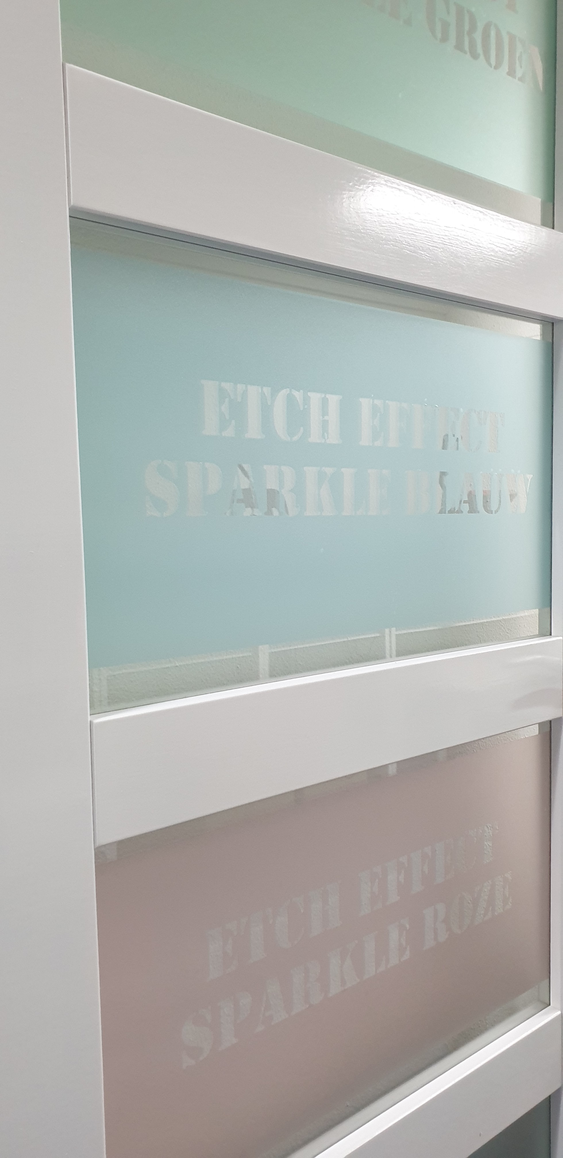 Raamfolie Ets Sparkle Roze