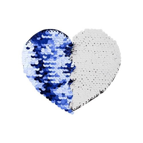 Magic Patch Hart pailetten blauw