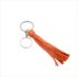 Sleutelhanger met kwastje van PU leer oranje