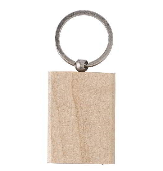 Houten sleutelhanger Rechthoek Houten sleutelhanger Rechthoek