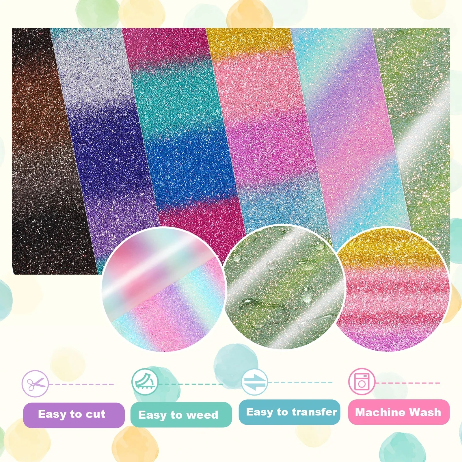 Ombre Glitter Rainbow Blauw