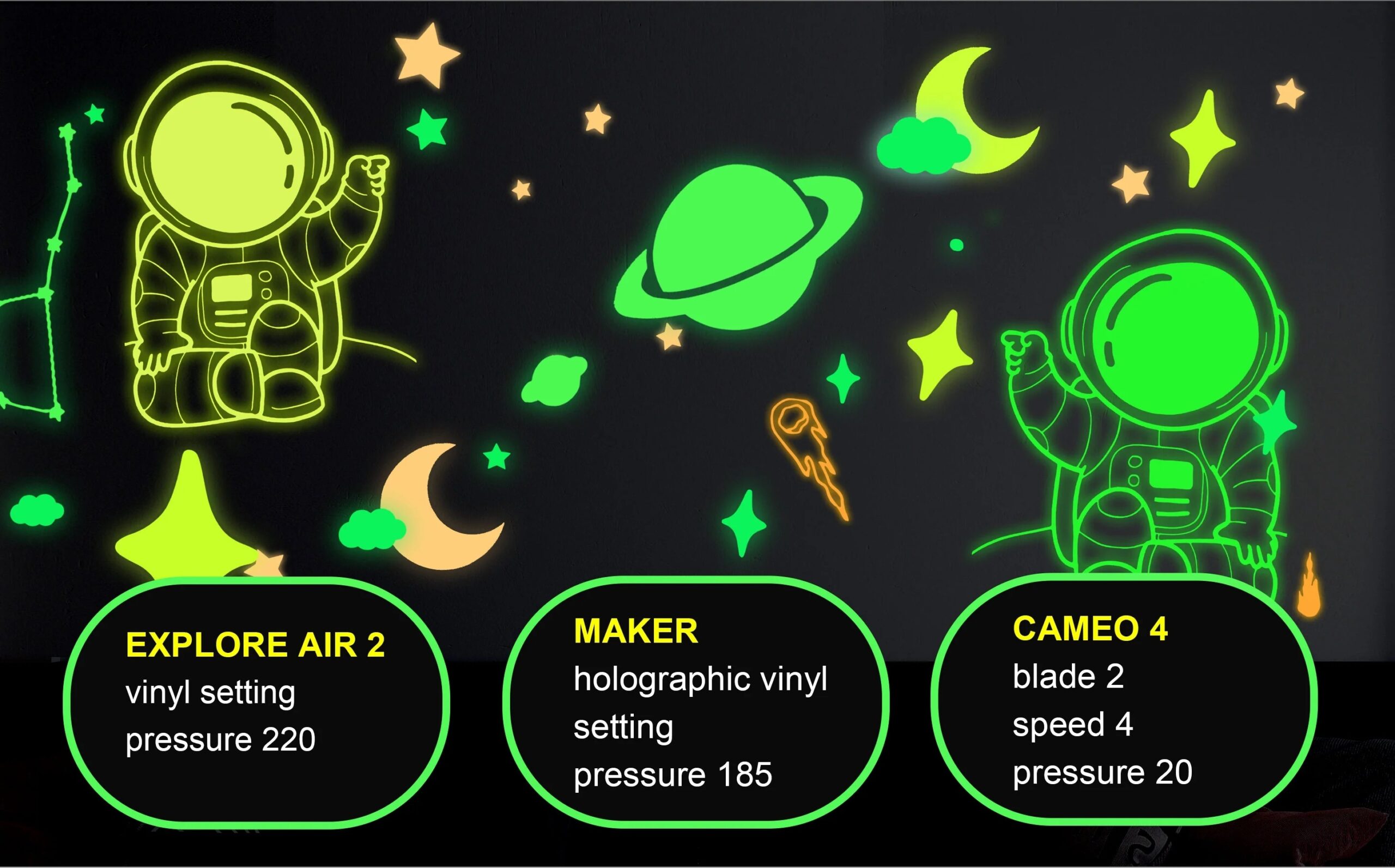 Glow in the dark vinyl 30x50cm Glow in the dark vinyl 30x50cm