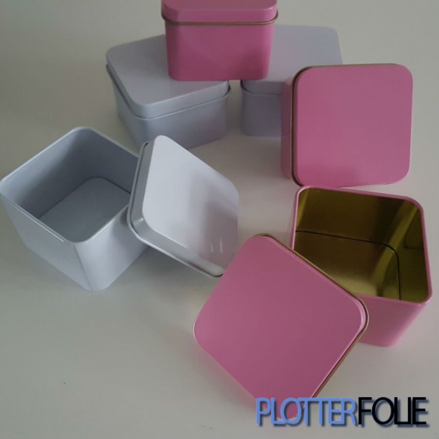 Blikje 6,5x6,5cm roze